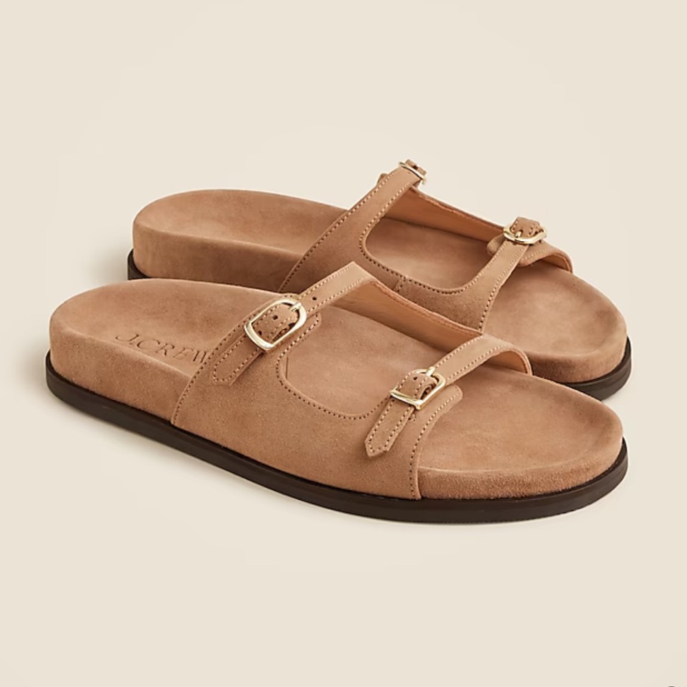 J.Crew New Colbie buckle sandals in Light Brown Suede - Never been worn